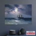Картина Бриг Меркурий в лунном свете - Айвазовский