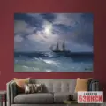 Картина Бриг Меркурий в лунном свете - Айвазовский