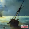 Берег моря ночью У маяка - Айвазовский