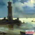 Берег моря ночью У маяка - Айвазовский