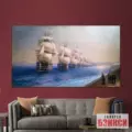Картина Смотр Черноморского флота- Айвазовский