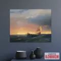 Картина Корабль в море на закате - Айвазовский