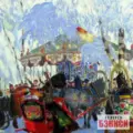 Картина Балаганы - Борис Кустодиев